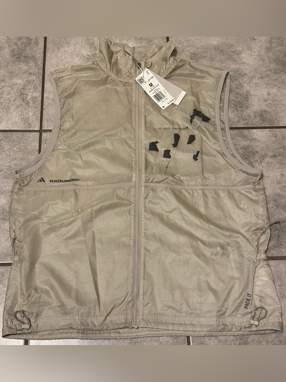 Adidas x Hermanos Koumori Adi365 running vest putty grey Mens Size Medium NWT